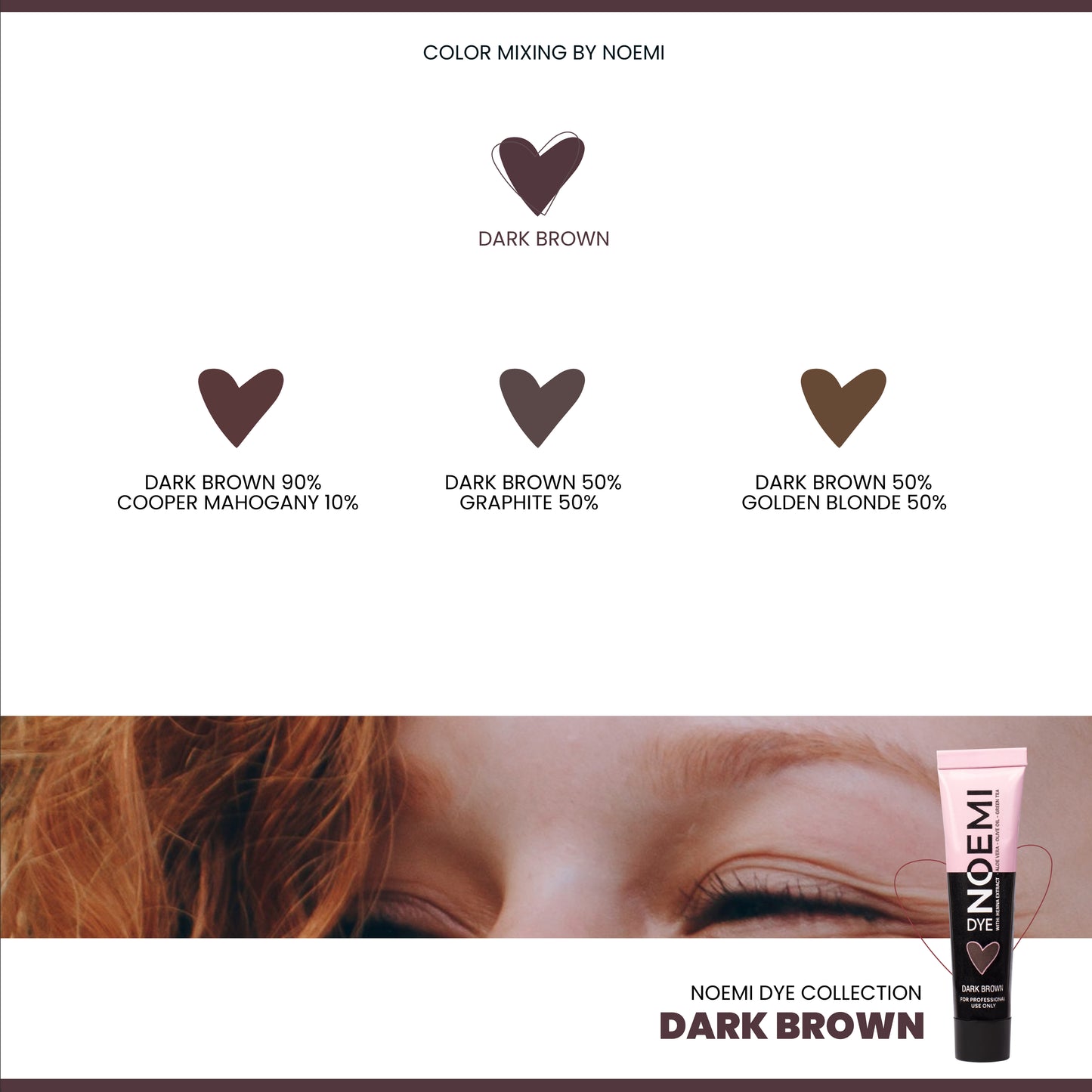 NOEMI Vopsea sprancene & gene Dark Brown, 15 ml