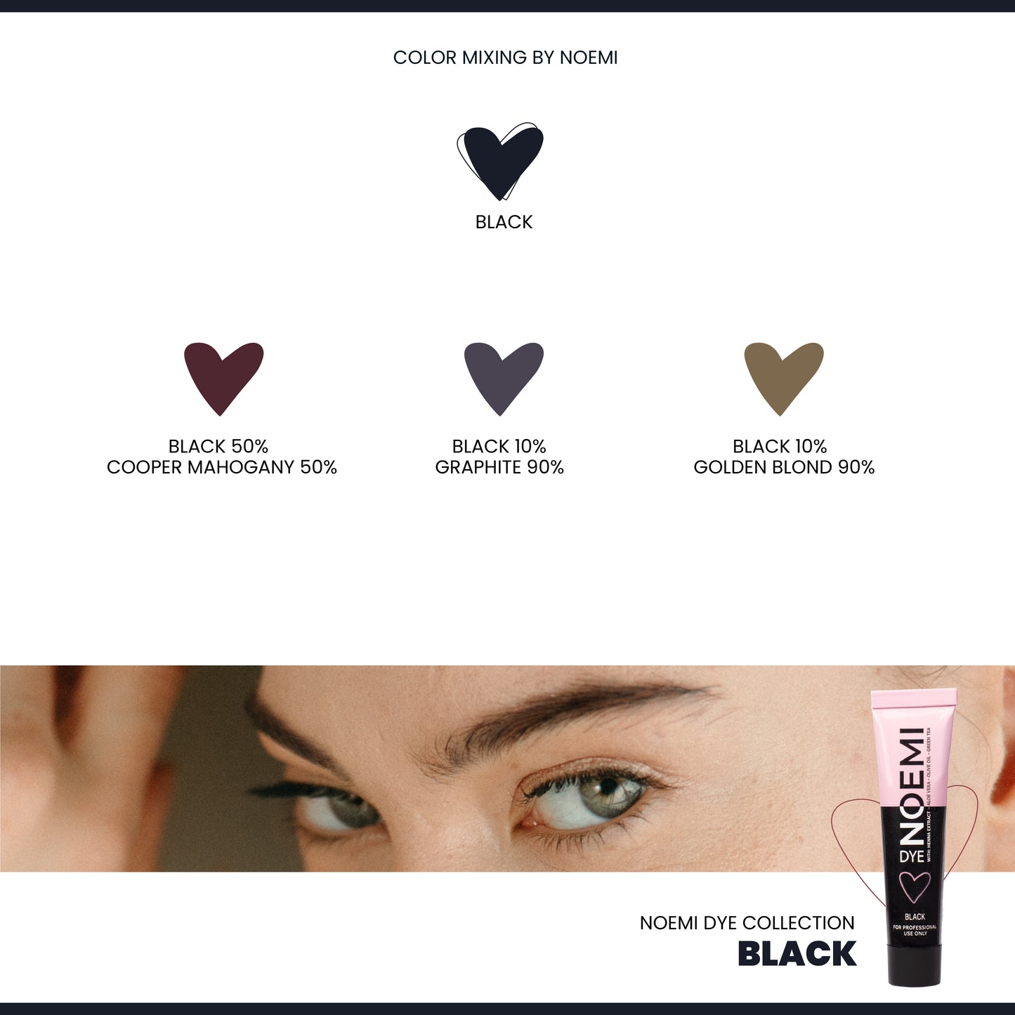 NOEMI Vopsea sprancene & gene Black, 15 ml