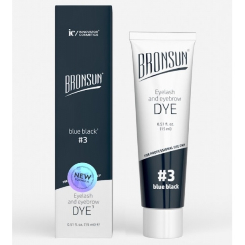 BRONSUN Vopsea gene si sprancene -Blue Black 15 ml