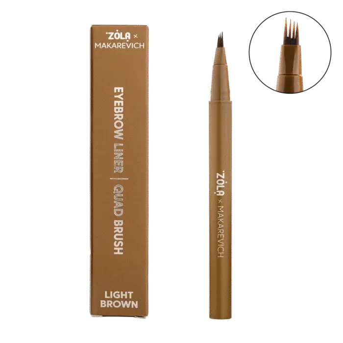 ZOLA x MAKAREVICH – EYEBROW LINER QUAD BRUSH | Marker pentru sprancene (LIGHT BROWN)