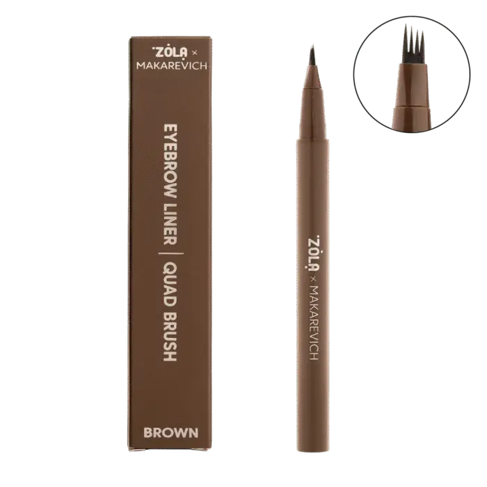 ZOLA x MAKAREVICH – EYEBROW LINER QUAD BRUSH | Marker pentru sprancene (BROWN)