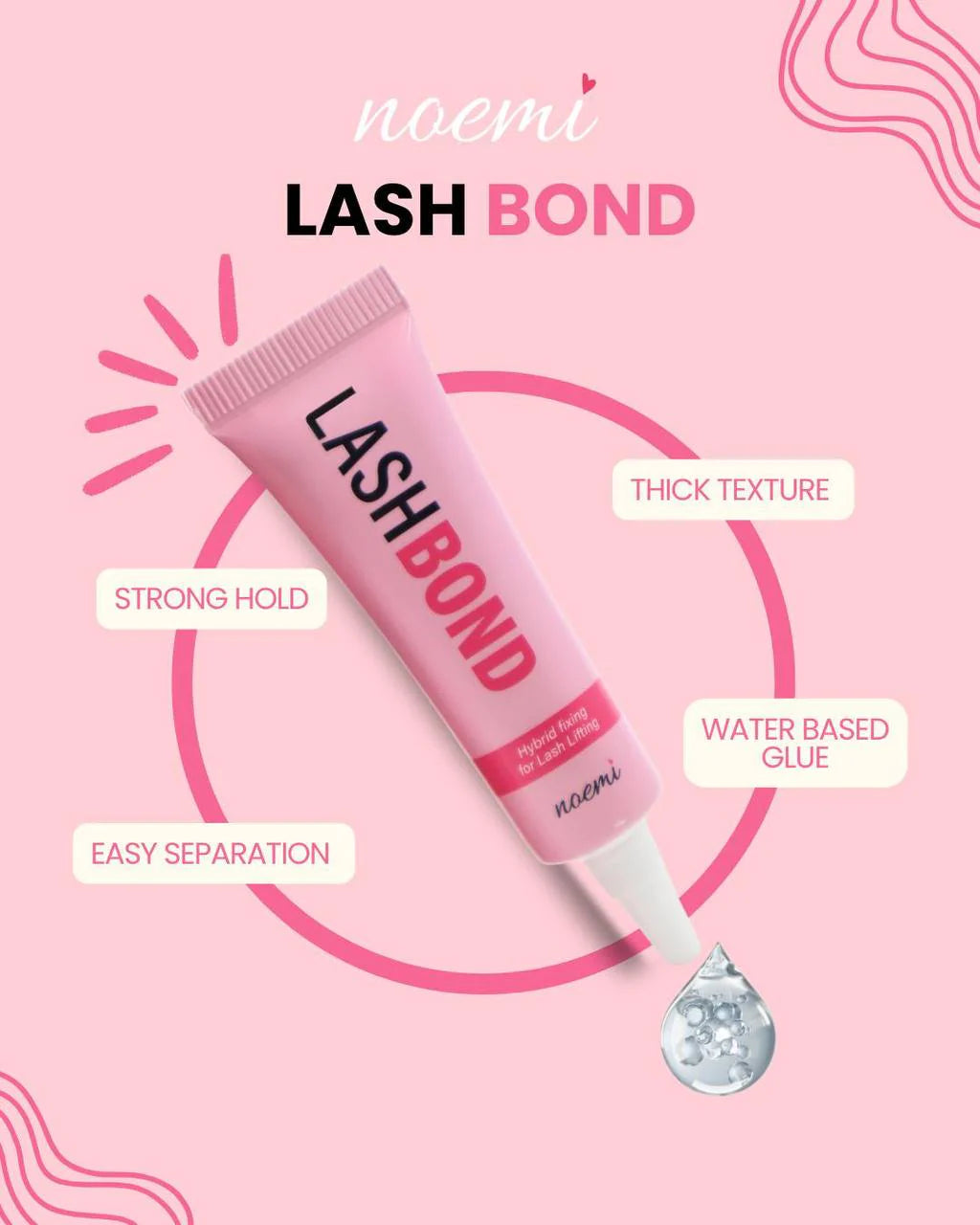 NOEMI LASHBOND – Adeziv Gel pentru Gene, 15 ml (etichetat 10 ml)