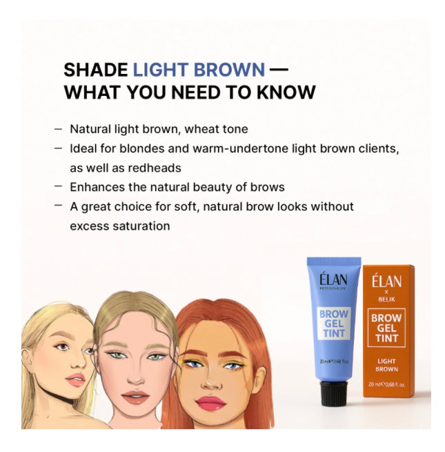 ELAN Brow Gel Tint - Light Brown -20 ml