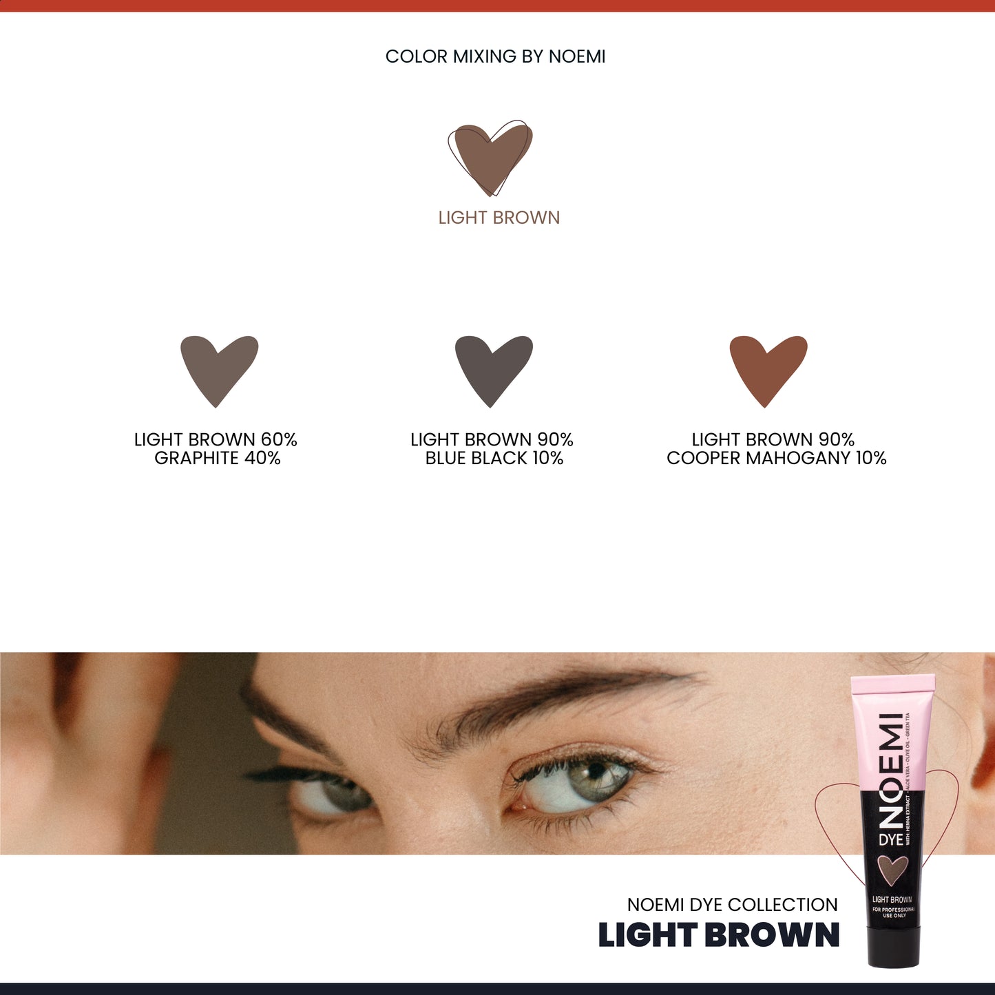 NOEMI Vopsea sprancene & gene Light Brown, 15 ml