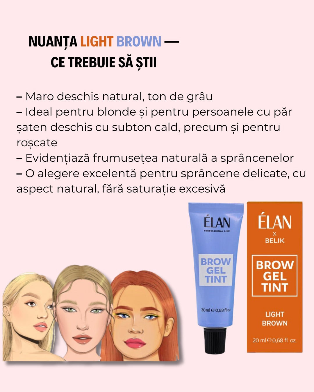 ELAN Set Vopsea Gel pentru Sprancene + Cadou