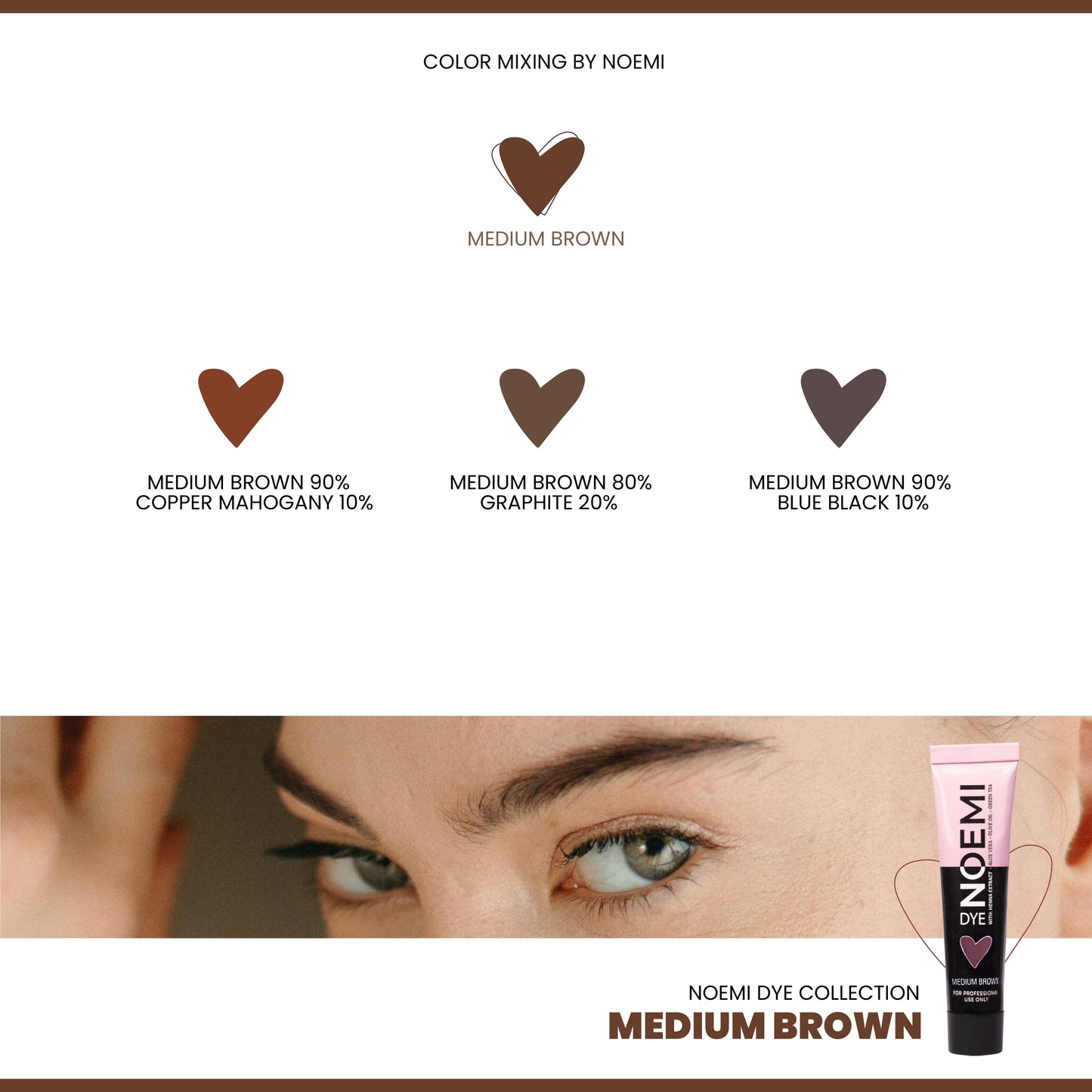 NOEMI Vopsea sprancene & gene Medium Brown, 15 ml