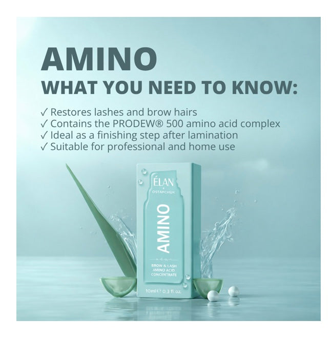 ELAN x OSTAPCHUK | AMINO - Concentrat cu aminoacizi pentru gene și sprâncene (10 ml)
