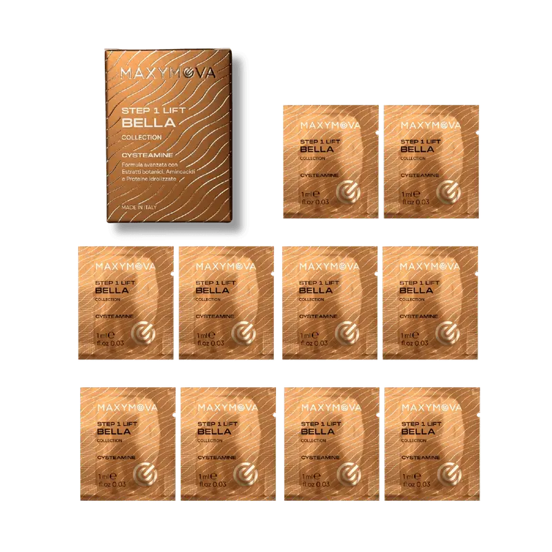 MAXYMOVA – BELLA COLLECTION STEP 1 LIFT | Solutie laminare gene si sprancene (CYSTEAMINE, 10x1ml)
