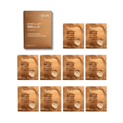 MAXYMOVA – BELLA COLLECTION STEP 1 LIFT | Solutie laminare gene si sprancene (CYSTEAMINE+TGA, 10x1ml)
