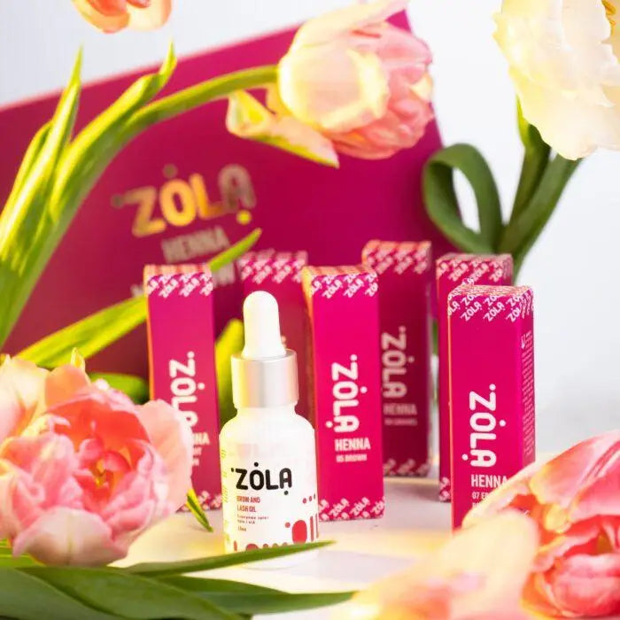 ZOLA Mini Henna Brow Box( 6 vopsele x 5 g + ulei 15 ml )