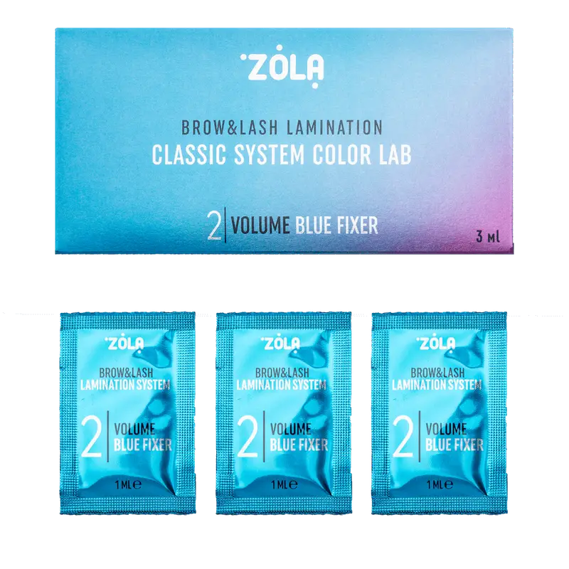 ZOLA – COLOR LAB 2 VOLUME BLUE FIXER | Solutie laminare sprancene&gene (3plicuri x 1ml)