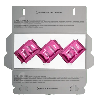ZOLA – COLOR LAB 1 LIFTING PINK GEL | Solutie laminare sprancene&gene (3plicuri x 1ml)