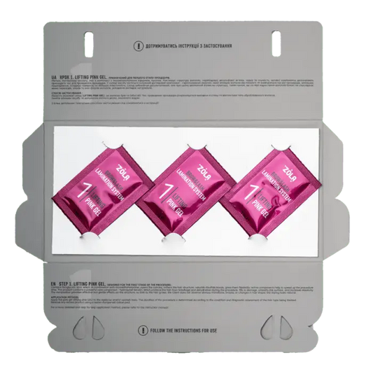 ZOLA – COLOR LAB 1 LIFTING PINK GEL | Solutie laminare sprancene&gene (3plicuri x 1ml)
