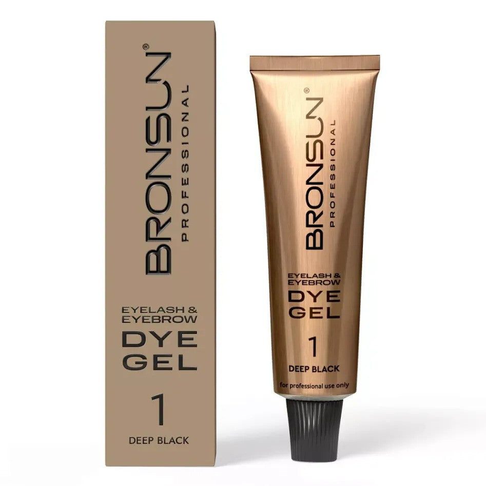 BRONSUN Vopsea gene si sprancene - Deep Black 15 ml