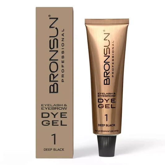 BRONSUN Vopsea gene si sprancene - Deep Black 15 ml
