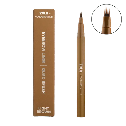 ZOLA x MAKAREVICH – EYEBROW LINER QUAD BRUSH | Marker pentru sprancene (LIGHT BROWN)