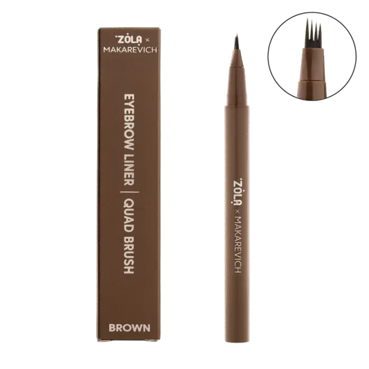 ZOLA x MAKAREVICH – EYEBROW LINER QUAD BRUSH | Marker pentru sprancene (BROWN)