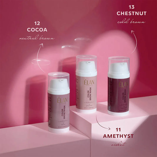 ÉLAN | COLOR BROW MASK 2.0 (2IN1 TONING EYEBROW MASK) – Masca sprancene (13 CHESTNUT)