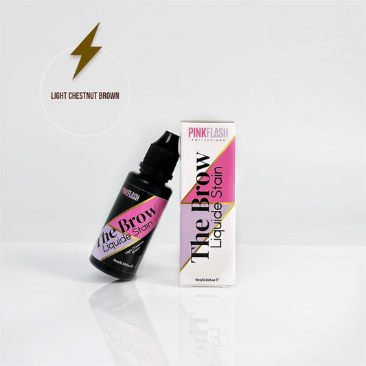 PINK FLASH – THE BROW | Vopsea pentru sprâncene LIGHT CHESTNUT BROWN 15ml