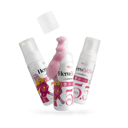 PINK FLASH – HERO BATH | Spumă curățare gene și sprâncene, 150 ml