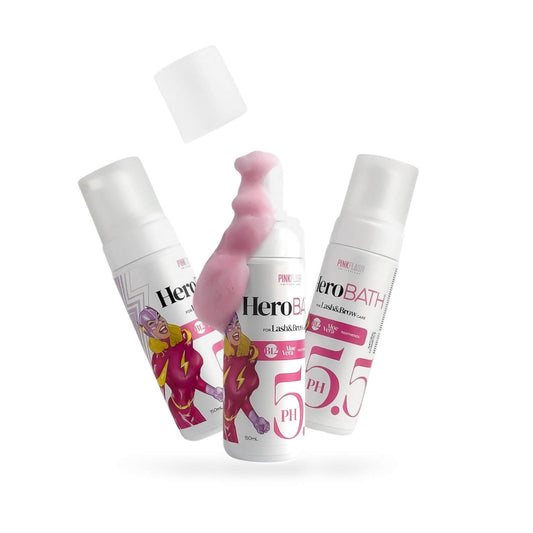 PINK FLASH – HERO BATH | Spumă curățare gene și sprâncene, 150 ml