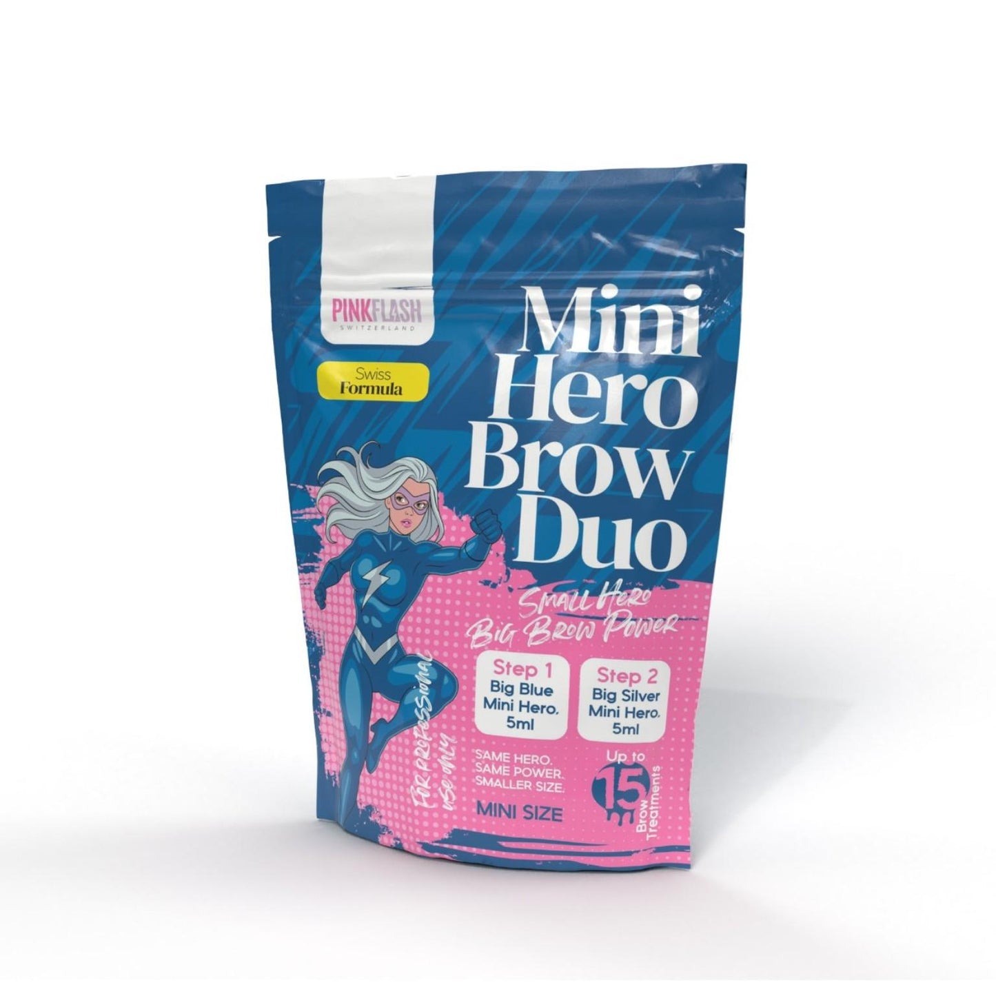 PINK FLASH – MINI HERO BROW DUO | Set laminare gene și sprâncene, 2 × 5 ml