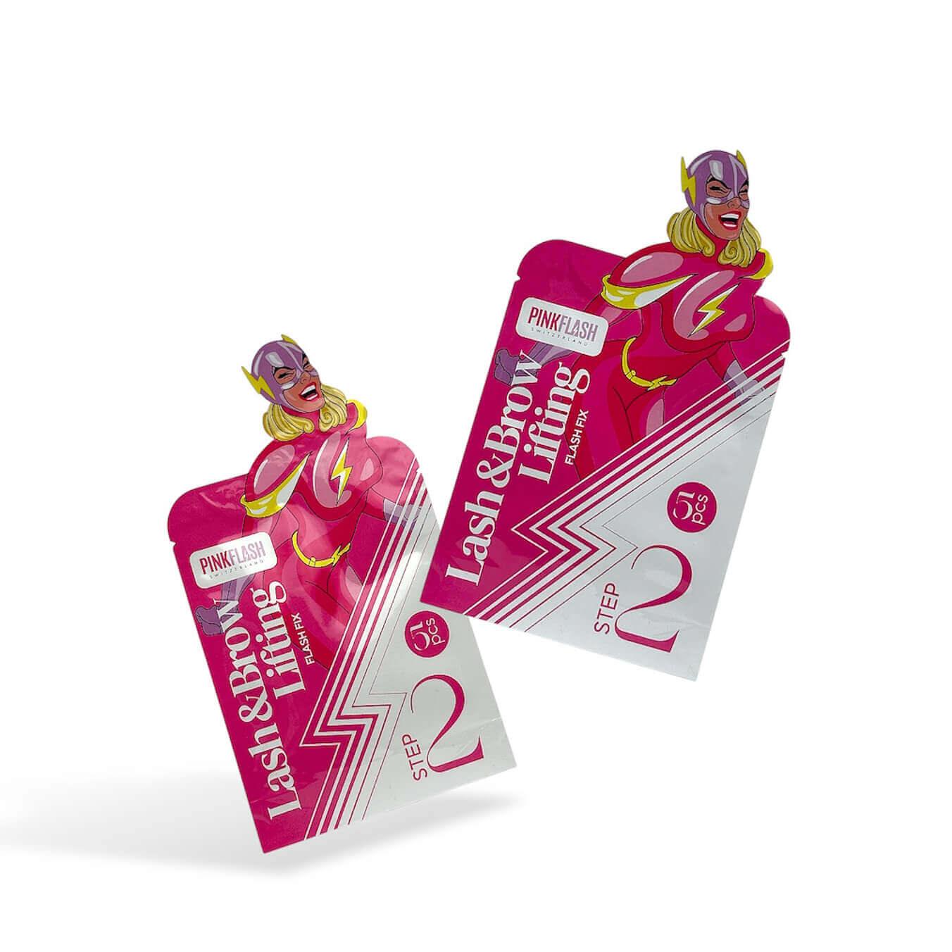 PINK FLASH – FLASH FIX STEP 2 | Soluție laminare gene & sprâncene | 5 × 1.5ml