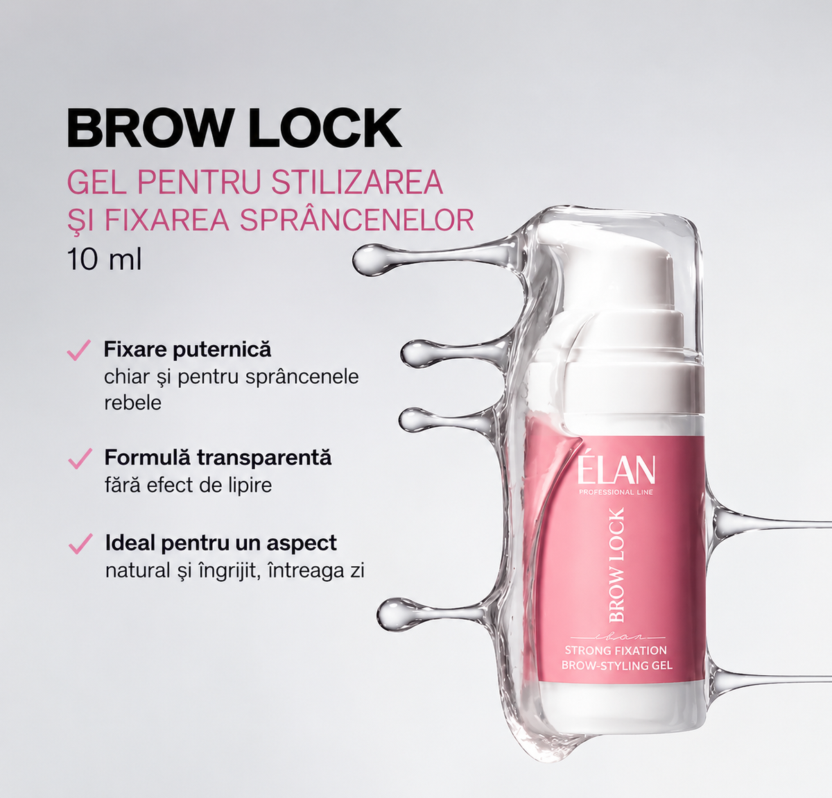 ELAN BROW LOCK - Gel pentru stilizarea și fixarea sprâncenelor | 10 ml